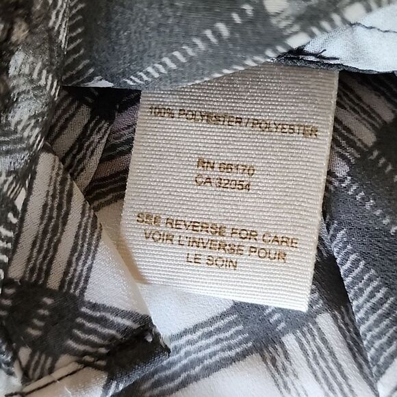 Free People Easy Rider Plaid Sheer Button Down Shirt, Gray and White - Picture 10 of 15